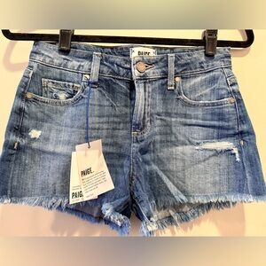 PAIGE Women's Distressed Blue Jean Shorts